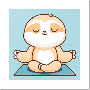 Meditating Sloth Posters and Art